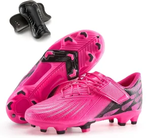 Boys Girls Soccer Cleats Athletic Outdoor Football Shoes Training Lightweight Unisex-Child Youth Futsal Indoor Turf Firm Artificial Ground Flexible Durable Comfortable Leadoff Traction Breathable 10
