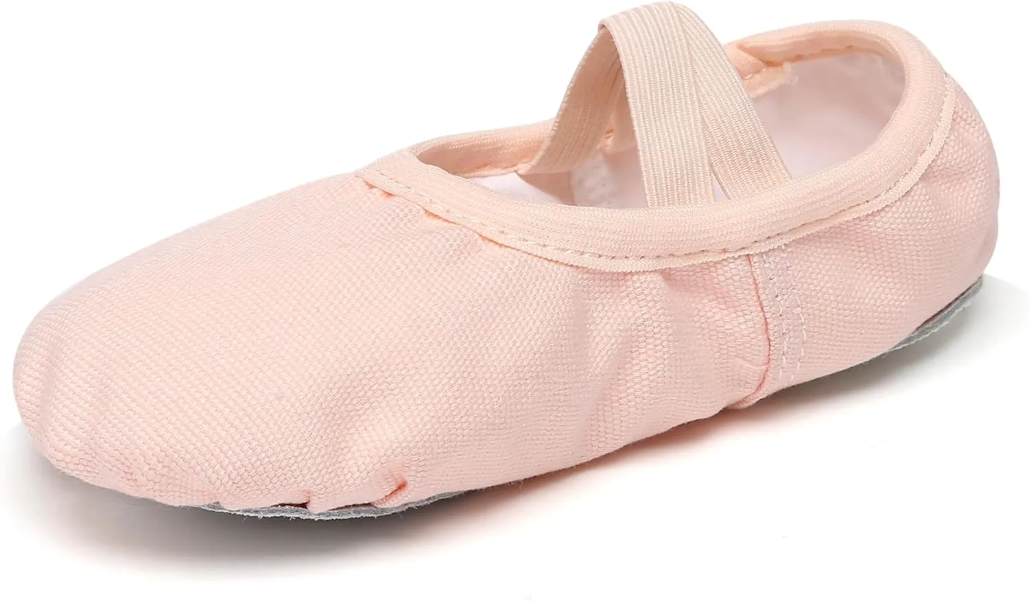 Danzcue Ballet Shoes for Girls-Soft Canvas/PU Leather Dance Slippers with Non-Slip Soles, Ideal Ballet Flats for Toddlers and Kids