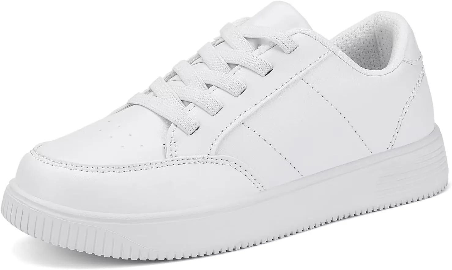 DSWED Unisex-Child Leather Lightweight Breathable Knit Athletic Running Sneakers for Kids Shoes for Boys Girls