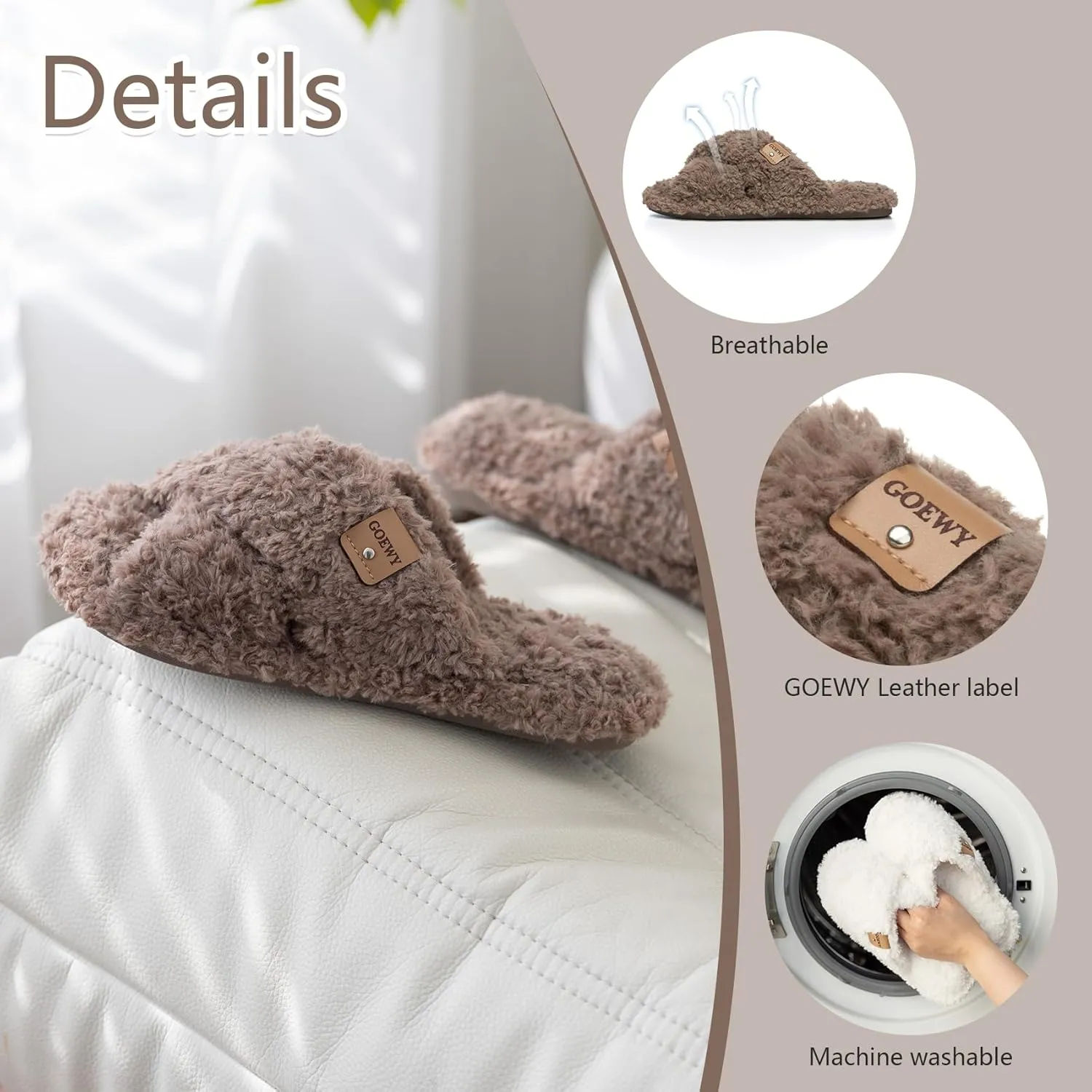 Fuzzy Open Toe Slippers for Women Indoor and Outdoor with Memory Foam Cozy Cross Band Cute Slipper Soft House Shoes Slides Slip On Gifts for Women Mom Her Ladies Bridesmaid