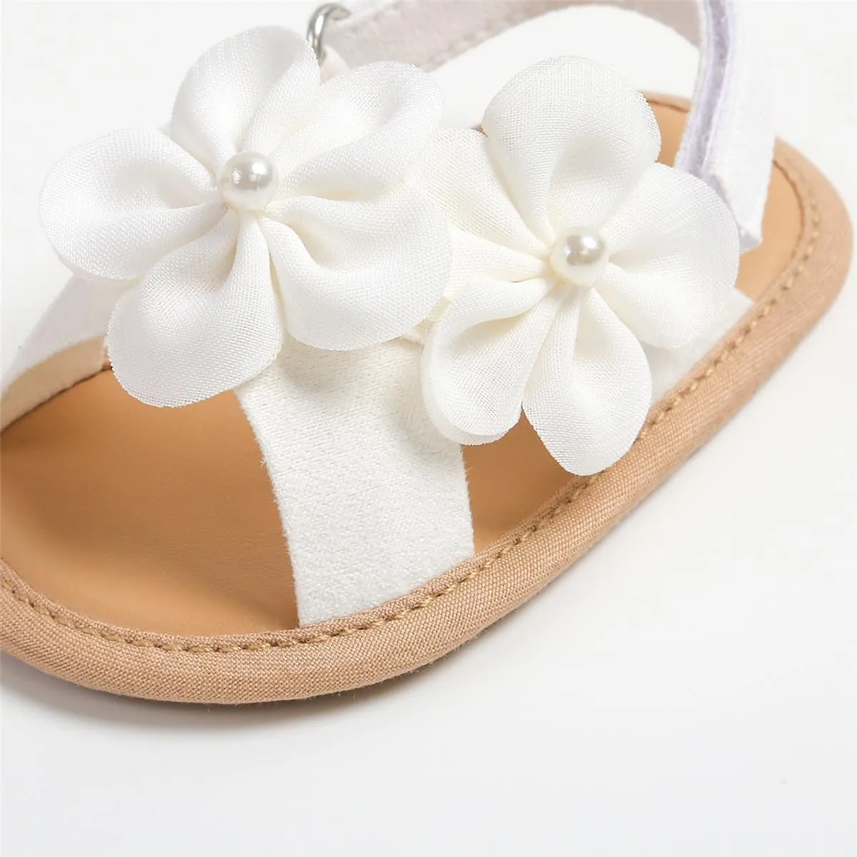 GDSDYM Infant Baby Girls Summer Sandals with Flower Bowknot Soft Sole Wedding Dress Flats Newborn First Walkers Crib Dress Shoes