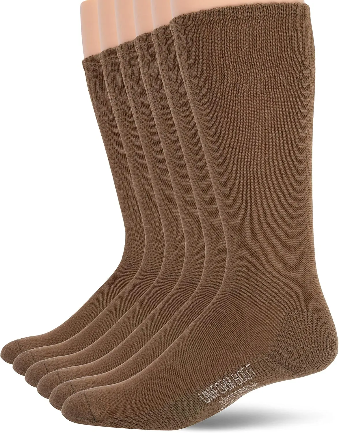 Jefferies Socks Men's Military Rib Top Combat Crew Boot Socks 6 Pack
