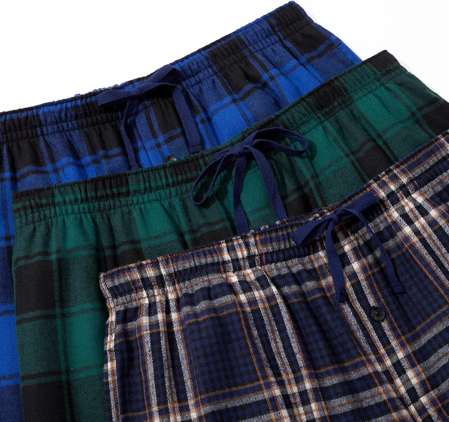 JupiterSecret Mens Pajama Pants Set Flannel Cotton Lightweight Sleep & Lounge Pants, PJ Bottoms with Pockets and Button Fly