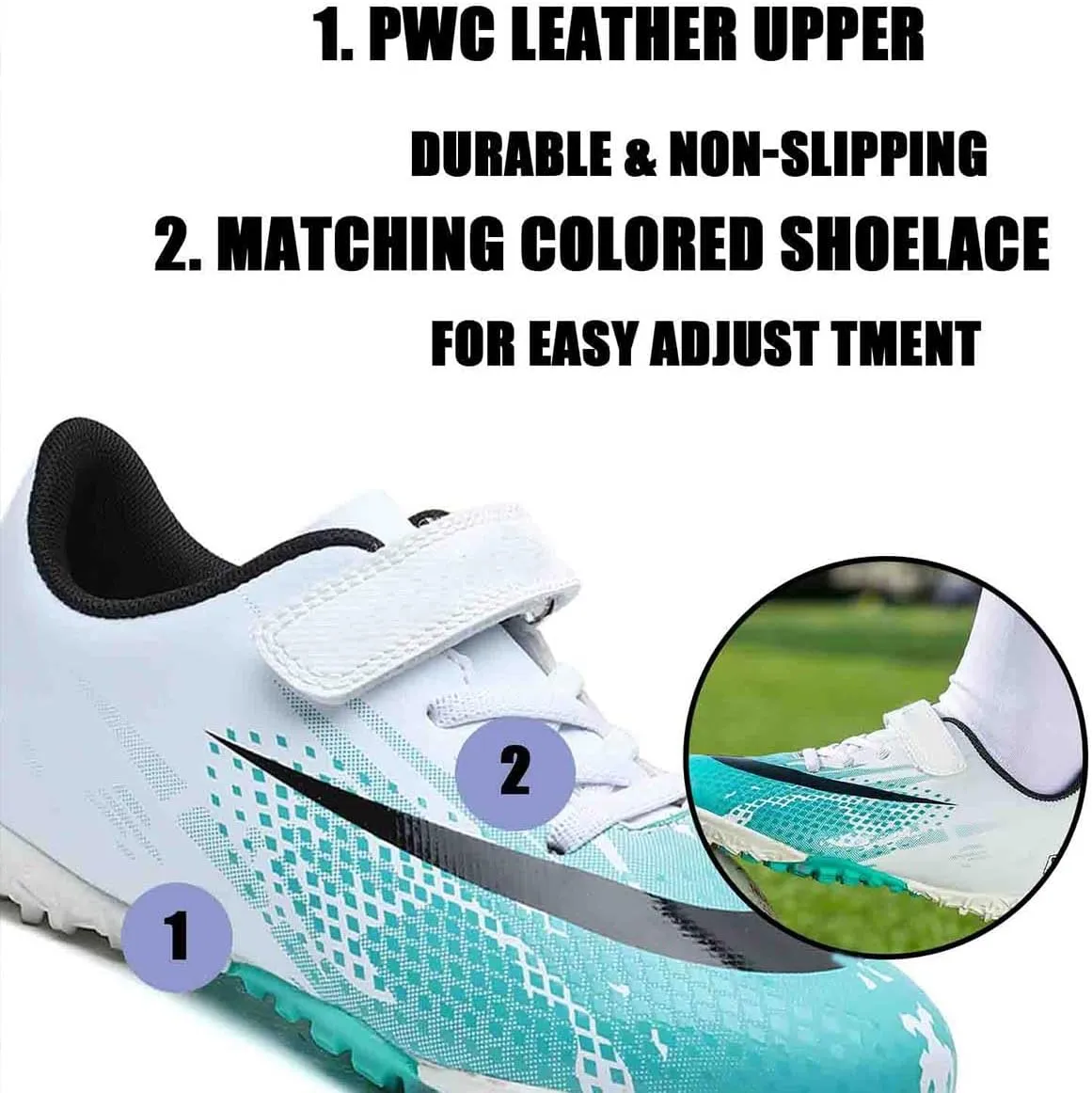 MEBAMY Football Shoes for Boys Girls Firm Ground Soccer Cleats Athletic Youth General Purpose Soccer Shoe Toddler Little Kid Big Kid