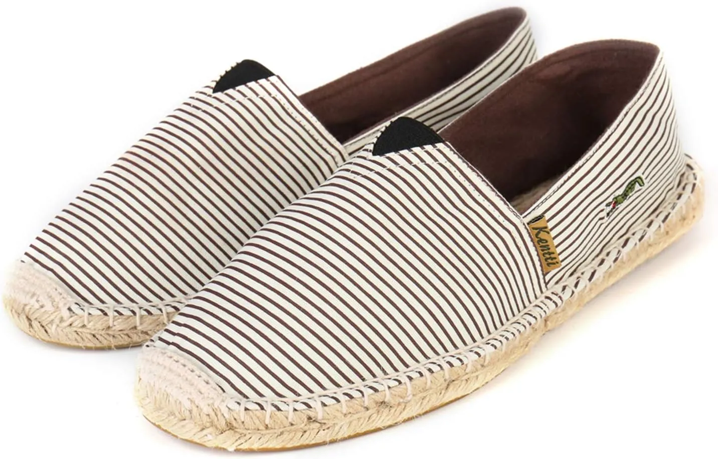 Men's Breathable Canvas Stripe Slip on Flat Espadrilles