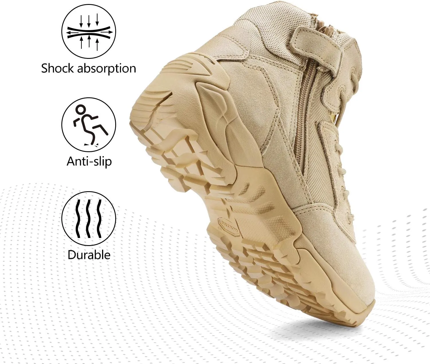 NORTIV 8 Men's Military Tactical Work Boots Hiking Motorcycle Combat Boots Response