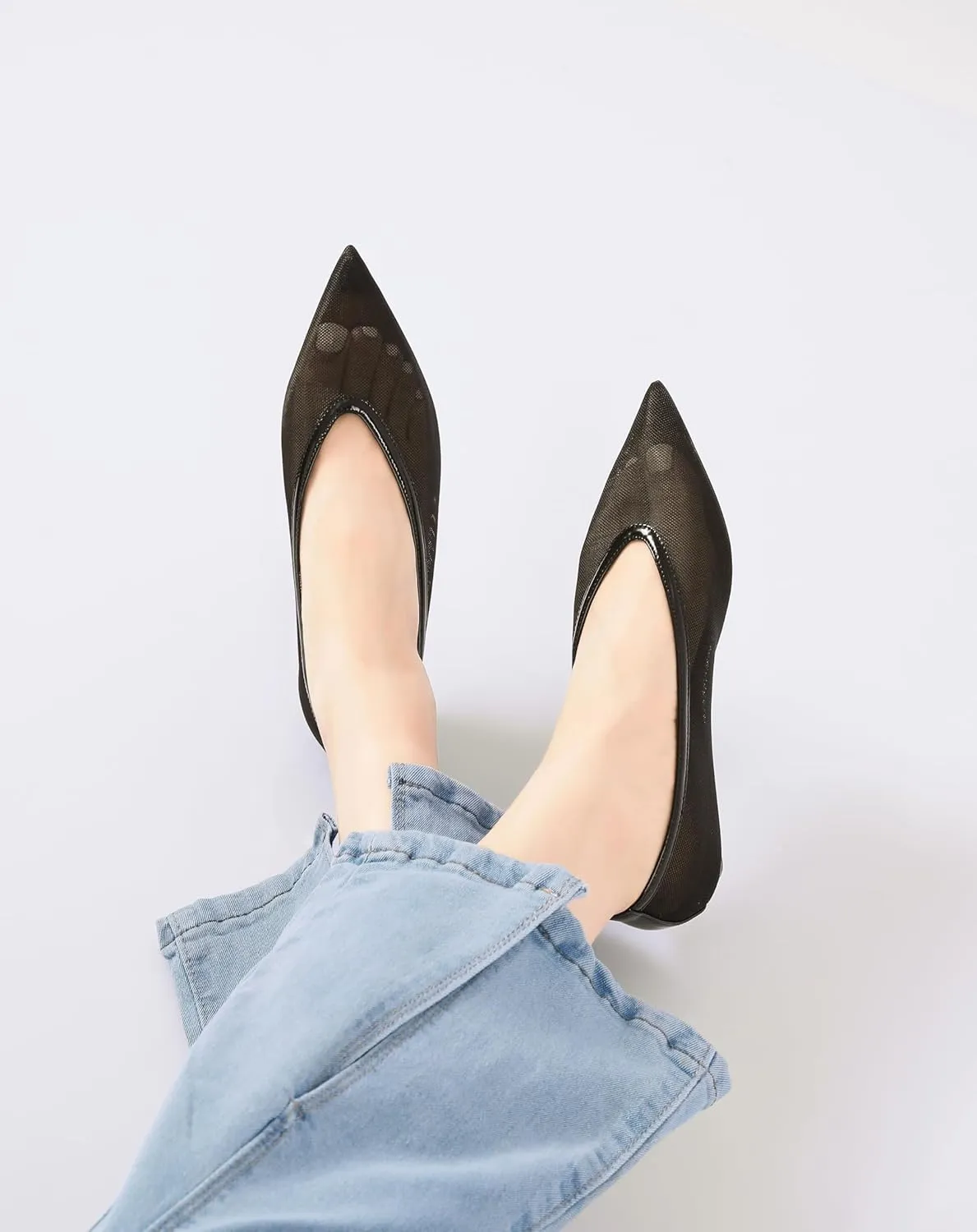Reitoye Flats for Womens Closed Pointed Toe Ballet Flat Comfortable Dressy Work Slip On Casual Shoes Womens Flats