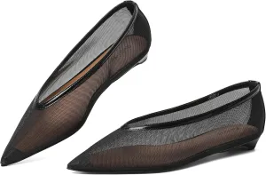 Reitoye Flats for Womens Closed Pointed Toe Ballet Flat Comfortable Dressy Work Slip On Casual Shoes Womens Flats