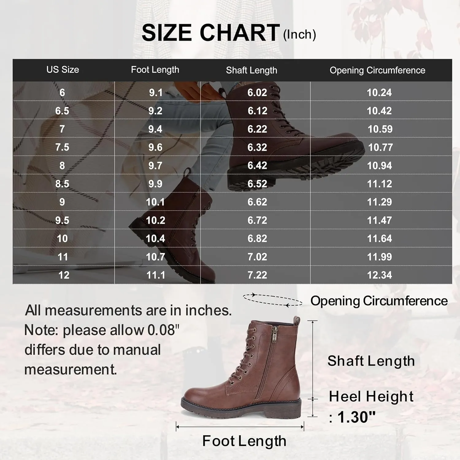 Vepose Women's Combat Ankle Black Flat Boots, Military Fashion 925 Booties Inner Zipper