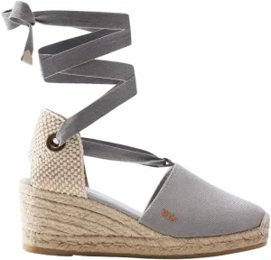 VISCATA Escala Espadrille Canvas Wedges with Sleek Ankle Laces Women's Lace Up Shoes Handmade in Spain Organic Cotton Canvas and 100% Natural Jute Midsole for All Occasions