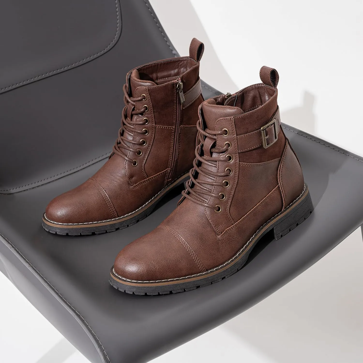 Vostey Men's Boots Boots for Men Casual Boots Motorcycle Combat Ankle Dress Boots Mens