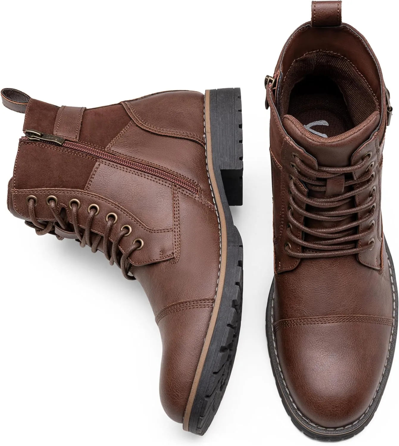 Vostey Men's Boots Boots for Men Casual Boots Motorcycle Combat Ankle Dress Boots Mens