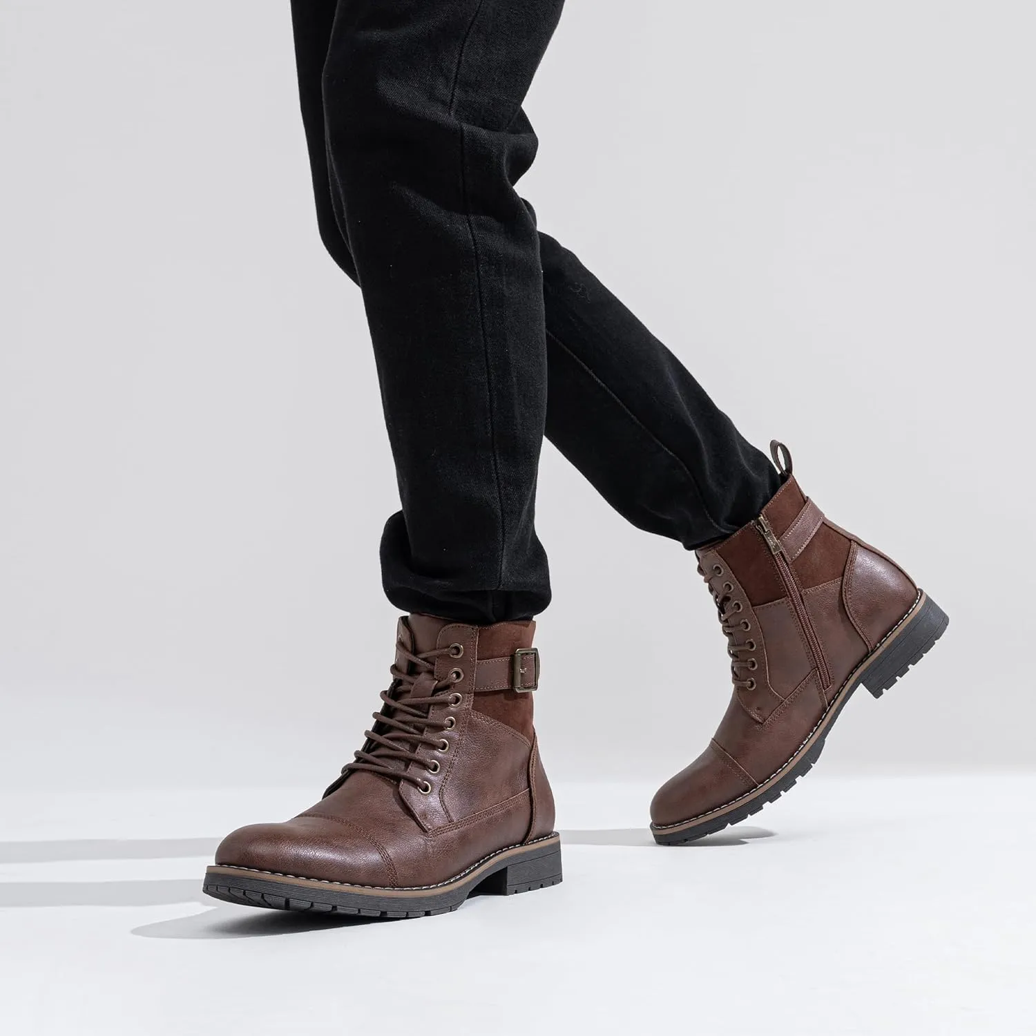 Vostey Men's Boots Boots for Men Casual Boots Motorcycle Combat Ankle Dress Boots Mens