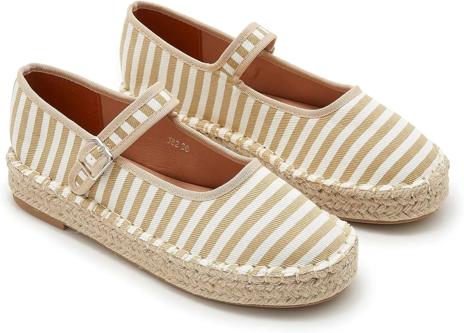 Women's Mary Jane Espadrilles Woven Espadrille Outsole Canvas Summer Flats