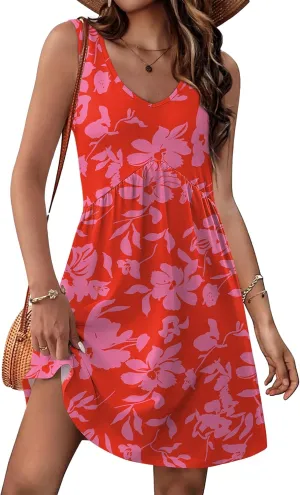 XIEERDUO Summer Dresses for Women 2025 Casual Classy Dress V Neck Swimsuit Coverups Fashion Clothing